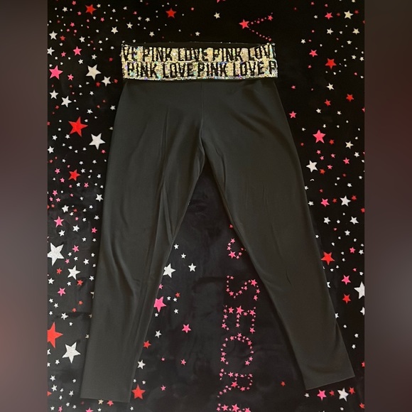 Victoria’s Secret PINK Bling Leggings Large - Picture 1 of 7